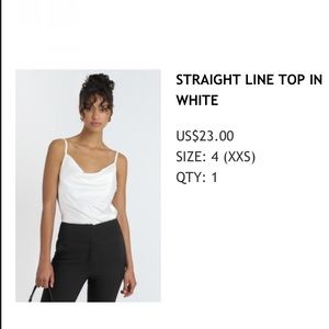 Cowl neck top, silky white